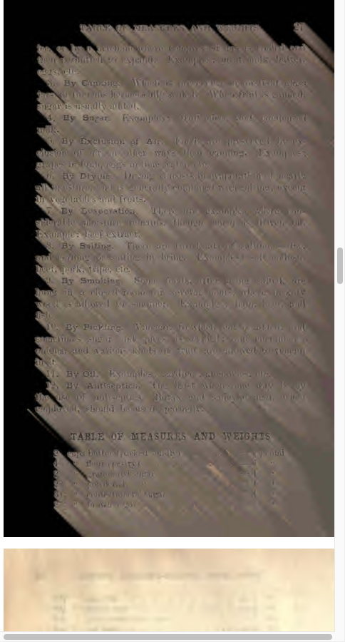 Actual Calibre output in a narrow browser viewport with original styles: scan layers separate diagonally; no selectable table is reconstructed.