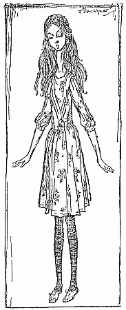 Arthur Rackham’s Curiouser and Curiouser illustration from the published Alice edition.